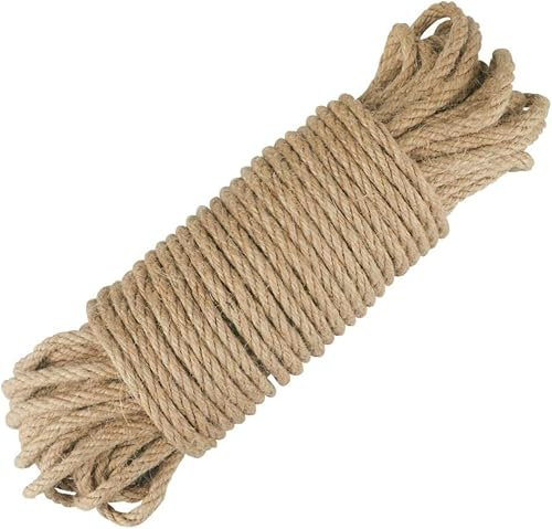 Jute-Schnur Natur Braun Jute-Kordel | Packschnur Geschenk-Band Bastelschnur Dekokordel Für Verpackung, DIY Kunst-Handwerk, Floristik, Dekoration (6MM-100M)