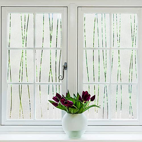 NINETREX Sichtschutzfolie Fenster, Milchglasfolie Statische Fensterfolie Streifen, Statische Folie Fenster Sichtschutz Fenster Sichtschutzfolie UV Schutzfolie Fenster Vinyl Window Film(30 * 400cm)