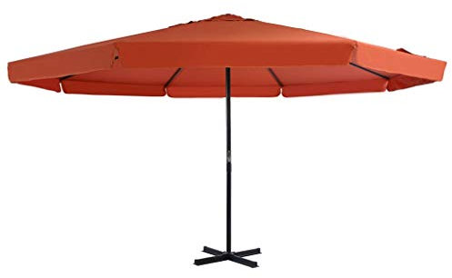 Bulliing Sonnenschirm Balkon Sonnenschirm Aluminium-Mast 500 cm Terrakotta-Rot Sonnenschirm Stoff