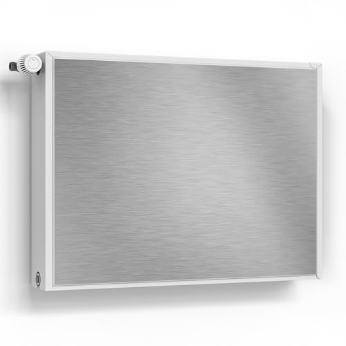 DEQORI Magnetfolie für Heizung 80x60 cm | Motiv Gebürsteter Stahl | dekorative Magnetmatte Heizkörper Schutz Verkleidung | Magnet Deko-Folie selbstklebend, magnetisch & wasserabweisend