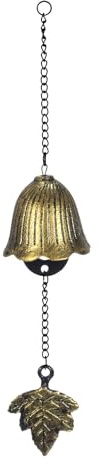 M METERXITY 1 Pcs Carillon Éolien Japonais, Cloche de Temple Carillon Éolien Vintage Cloche de Vent en Métal pour l'Extérieur/Jardin/Patio, Carillon Éolien Feuille d'Érable[Ton Bronze]