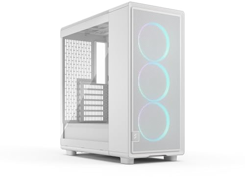 Fractal Design Epoch Vit RGB - Härdat glas, Klar TG - PC-gamingchassi med högt luftflöde - Frontpanel i mesh - Tre Momentum 12 RGB-fläktar ingår - Rymlig insida - Stöd för ATX/mATX/ITX