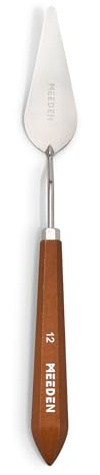MEEDEN Spatola per miscelare artisti: spatola flessibile in acciaio inox da 25,2 cm, con manico in legno, accessori per pittura a olio per guazzo acrilico, tela, #12
