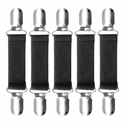 GiantGo 5 Stück Hosenträger Clips, Kleiderclips für Kleidung, elastische Pullover-Cardigan-Clips, Unisex-Hemd- und Schalhalter, robuste Kleiderclips für besseren Sitz, langlebig vielseitig 13x2,5cm
