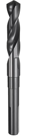 sourcing map 15mm Drill Bit 1/2 Reduced Shank 3-Flat 4341 High Speed Steel Nitriding Black 118° Standard Point for Plastic Wood Copper Aluminum Iron Medium Soft Metal