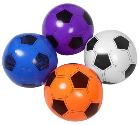 CONGARTENO 4 Piezas de Fútbol Inflables Pequeñas para Piscina y Fiesta de Verano Balón de PVC Resistente para Adolescentes