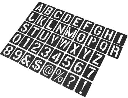 Sewroro Black PP Alphabet and Number Stencils Reusable Painting Templates with Smooth Edges for DIY Wall Art Furniture Decoration Crafting and Spray Paint Projects