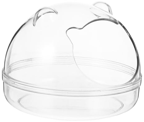 MUELODSIC Baño Transparente Desmontable para Hámster Plástico Pequeño, Lavadero para Mascotas Pequeñas, Suministros para Hámster y Cobayas En Jaula