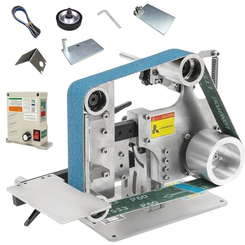 Lijadora de banda doméstica, lijadora de banda, amoladora de banco, lijadora de bandas vertical y horizontal, pulidora de ángulo fijo con velocidad ajustable, para carpintería