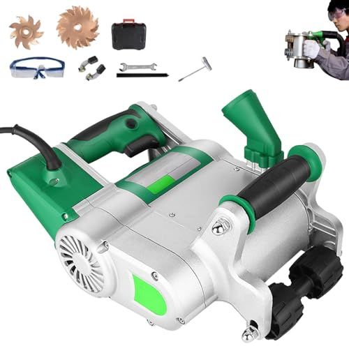 Electric Slit Grooving Machine, Wall Groove Cutting Machine with 25mm and 35mm Blades, No Dust Operation Wall Slotting Tool, Cement Sand Brick Cutter, for Red Brick and Cement