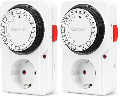 Garza 400600 Temporizador analógico, Blanco (Paquete de 2)