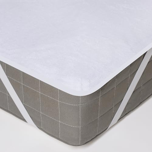 Lavea® Funda de colchón 140 x 200 cm – Protección Impermeable para colchones, Mezcla Transpirable de algodón y poliéster, con 4 Esquinas elásticas, hipoalergénica, práctica y Duradera, Color Blanco