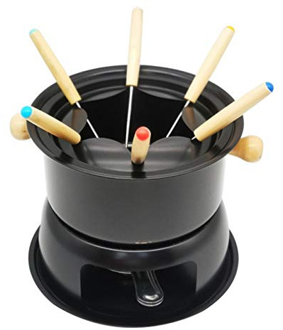 Janasiba Set per Fonduta al Cioccolato Set per Fonduta Multifunzione in Acciaio al Carbonio per Gelato al Cioccolato con Formaggio Hot Pot