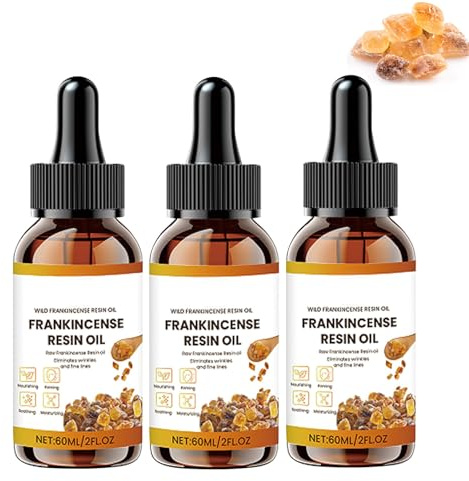 60ml Weihrauchöl Bio für Haut und Gesicht, Pure Natural Frankincense Oil, Anti-Aging Serum Reduziert Falten und Feine Linien, Beruhigt and Spendet Feuchtigkeit für Frauen & Männer (3PC)