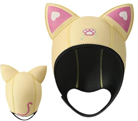 Cat Ear Dykning Hood neopren 3 mm stretch wetsuit cap justerbar termisk passform solskydd simning | snorkling surfing vatten sport lätt unisex vuxna barn huvudbonader