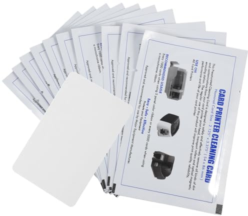 PartyKindom 10 Stück Wiederverwendbare Reinigungskarten aus PVC für Kreditkartenlesegeräte und Pos Terminals Effektive Staubentfernung und Verlustprävention Weiß