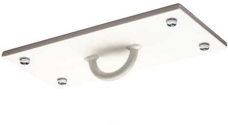 Sport-Thieme Deckenplatte-Set für Schaukelbefestigung | Belastbar bis 200 kg | Mit Schraubkettenglied | Öse mit Karabinerhaken | 1-Punkt Aufhängung | 3,8 kg | 300x130 mm | Stärke 10 mm