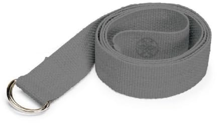 Gaiam Yoga Strap (6ft) Stretch Band with Adjustable Metal D-Ring Buckle Loop | Exercise & Fitness Stretching for Yoga, Pilates, Physical Therapy, Dance, Gym Workouts (Granite Storm)
