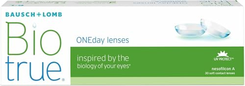 Biotrue ONEday, Tageslinsen, 30 Stück, +2,00 Dpt | Bausch + Lomb Kontaktlinsen, Sphärische Tageslinsen, 16 Stunden Komfort, 78% Wassergehalt, BC 8.6 mm, DIA 14.2 mm