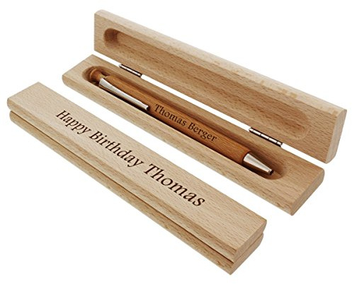 Stylo à bille en bois Dans un étui élégant Avec gravure personnalisée Superbe idée cadeau