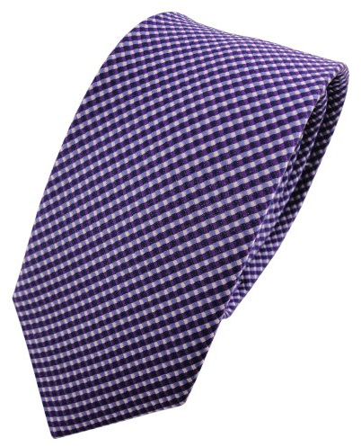 TigerTie - corbata de seda estrecha - morado lila plata lunares