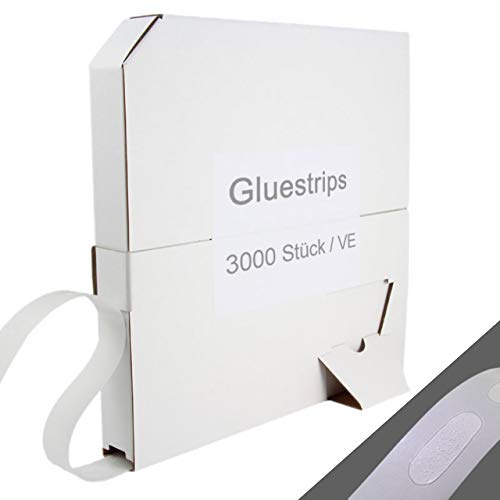 KLEBESHOP24 Gluestrips Klebestreifen ablösbar 10 x 30 mm 3000 Stück verschiedene Klebestärken/leicht haftend, ablösbar
