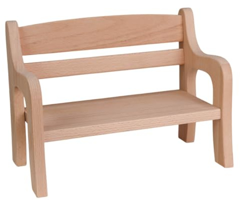 Puppenbank 5022 für Babypuppe - handgefertigte Massivholz-Puppenmöbeln - Natur