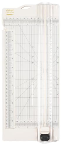 Vaessen Creative | Papierschneider mit Falzfunktion | Guillotine | DIN A3, A4 und kleinere Formate | Scrapbook, Schneidemaschine, Hebelschneider | 30,5 x 11 cm | Weiß