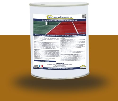 MATPRO - Peinture Résine pour Bitume Enrobé 24kg - Couleur Ocre, Haute Résistance, Idéale pour Routes et Parkings, Application Facile, Compatible avec Surfaces Bitumées