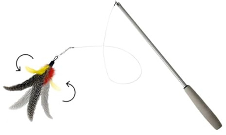 Beeztees Katzenangel Twisty L: 40-112 cm Angel mit Feder