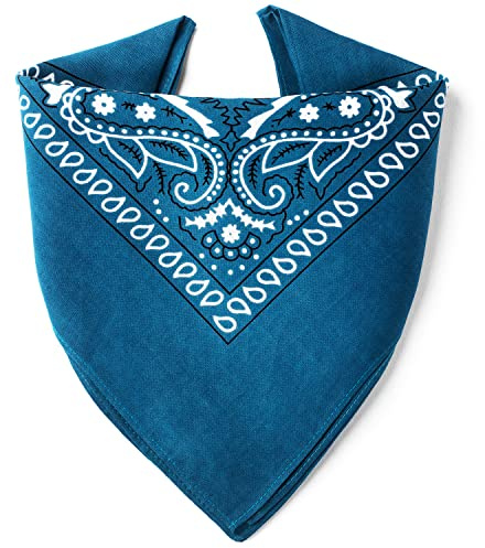 ...KARL LOVEN Bandana 100% Baumwolle Premium-Qualität für Damen Herren Halstuch Kopftuch original Paisley Muster Headwear Haar Schal Ansatz Handgelenk Kopf Biker