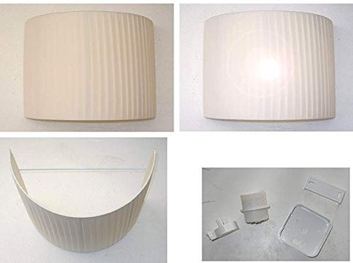 Paolo Rossi Lampada da Parete - Applique a Muro - Paralume Mezzaluna nastrato a Mano - Produzione Propria (Made in Italy) (cm 45)