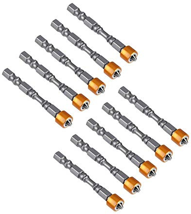 LiebeWH 10Pcs 65mm 1/4 S2 Trockenbau Magnetische Schraubendreher Bit PH2 Gipskarton Schrauben Sechskantschaft mit Tiefenstopp