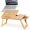 Bandeja de Cama Mesa de Cama de Bambú, Bandeja de Bambú Ajustable Mesa Portatil Cama con Cajón Ranura para Taza y Orificios de Enfriamiento Mesa Plegable para Computadora Portátil, 50 * 30 * 20cm
