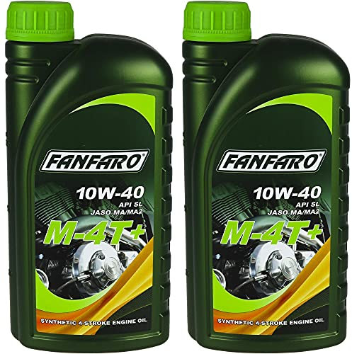 QR-Parts Set 85448087 FF6201-1 2x1 Liter FANFARO Motorradöl M-4T+ API SL 10W-40 JASO MA/MA2 Synthetisch
