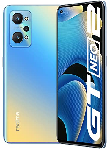 realme GT Neo 2 Smartphone Libre, Procesador Qualcomm Snapdragon 870 5G, Pantalla AMOLED E4 de 120 Hz, Carga SuperDart de 65W, Cámara triple de IA de 64 MP, Dual Sim, NFC, 8GB+128GB, Neo Bue
