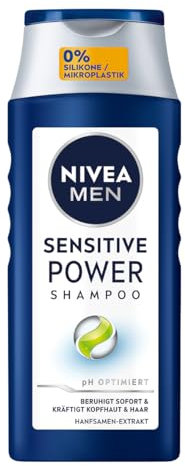 NIVEA MEN Sensitive Power Shampoo, beruhigendes Männer Shampoo mit Hanfsamen-Extrakt für die tägliche Anwendung, Haarshampoo für juckende und irritierte Kopfhaut (250 ml)