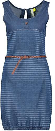 Alife and Kickin Damen DojaAK DNM B Top Dress Sommerkleid Kleid, Dark Denim, L