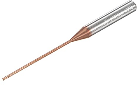sourcing map VHM Schaftfräser 1 mm, 2 Zähne, Klingenlänge 25 mm Titan (Nano)-Beschichtung CNC Fräser für Edelstahl, Verbundwerkstoffe und Legierungen