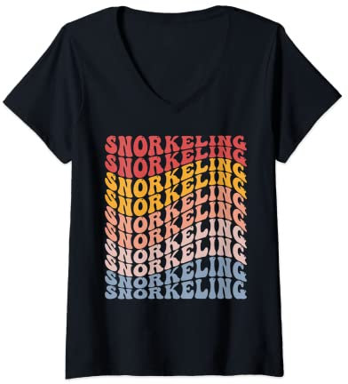 Damen Schnorchel Groovy Schnorchel Schnorchel T-Shirt mit V-Ausschnitt