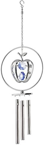 LOSTIS Klangspiel Windspiel Glockenspiele Windspiele Für Draußen, Windspiele Tiefer Ton Mit 3 Gestimmten Röhren, Memorial Windspiele Windspiele (Color : Silver, Size : 23cm)