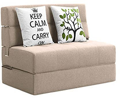 UsmAsk Kompaktes Bodensofa, Schlafsofa, Einzelsitz, Stuhl, 2 Sitze, klappbares Reclini-Schlafsofa mit hoher Rückenlehne, hellgrau, 120 x 76 x 72 cm (Khaki 150 x 76 x 72 cm)
