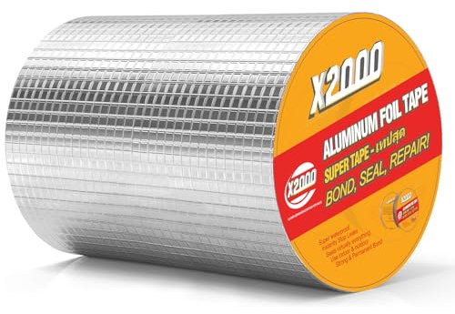 Tvvcalk Cinta de butilo, 20 cm x 5 m, cinta adhesiva impermeable con aluminio, cinta adhesiva de butilo, cinta adhesiva de betún autoadhesiva, cinta adhesiva submarina para techo, pared, ventana,