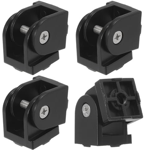 sourcing map 4Pcs Die-Cast Aluminum Pivot Joint 180°Adjustable Flexible Pivot Joint Connector for 3030 Series Aluminum Extrusion Profile, Aperture 8mm, Black