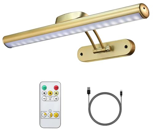 MIOBLUE Bild Licht, batteriebetriebene Bild Lichter für Gemälde mit Fernbedienung, Metall Display Art Licht mit Timer und dimmbar für Wandmalerei, Rahmen, Porträt, Dartboard