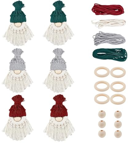 XDGBGFN 6 Weihnachten Kit Bastelset Handgemachtes Ornaments für Anfänger Home Dekor Geschenk Weihnachtsbaum-hängende Crafts Kit (Rot)
