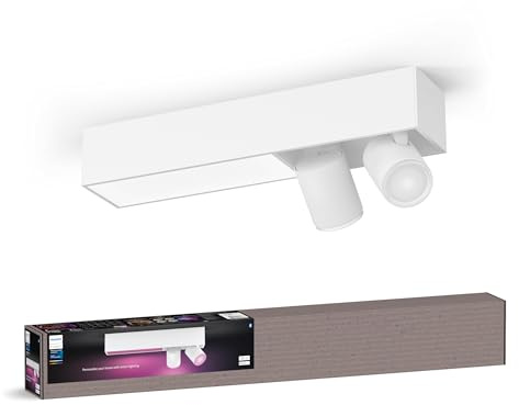 Philips Hue White & Color Ambiance Centris 2er Spot, dimmbar, 16 Mio. Farben, steuerbar via App, kompatibel mit Amazon Alexa, weiß, neue Generation