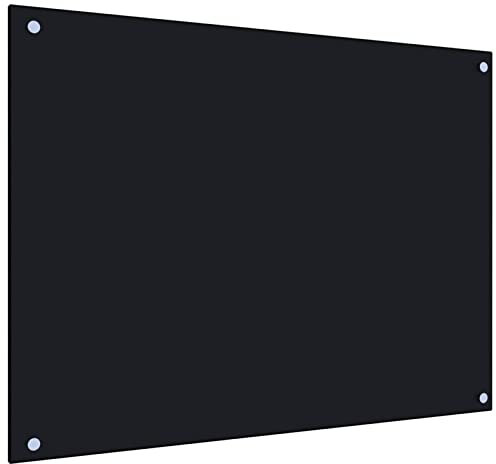 Gecheer Kitchen Backsplash tempered Glass Splashback Heat Resistant Toughened Glass for Kitchen/Cooker Hood black 80x60 cm Tempered Glass