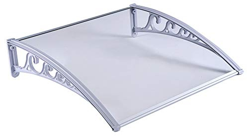 Tettoia per Portico Riparo per Portico Copertura per grondaia Riparo per Tendalino Protezione per Pioggia e Neve con Staffe Curve in Alluminio (Colore : Marrone, Dimensioni : 60cmx120cm) (Marrone 60c