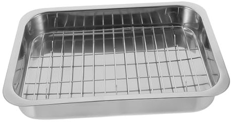 MAGICLULU Juego De 1 Bandeja Para Hornear Rejilla De 36 X 26 X 6 Pulgadas Bandeja Para Utensilios De Cocina Para Asar Rejilla De Alambre